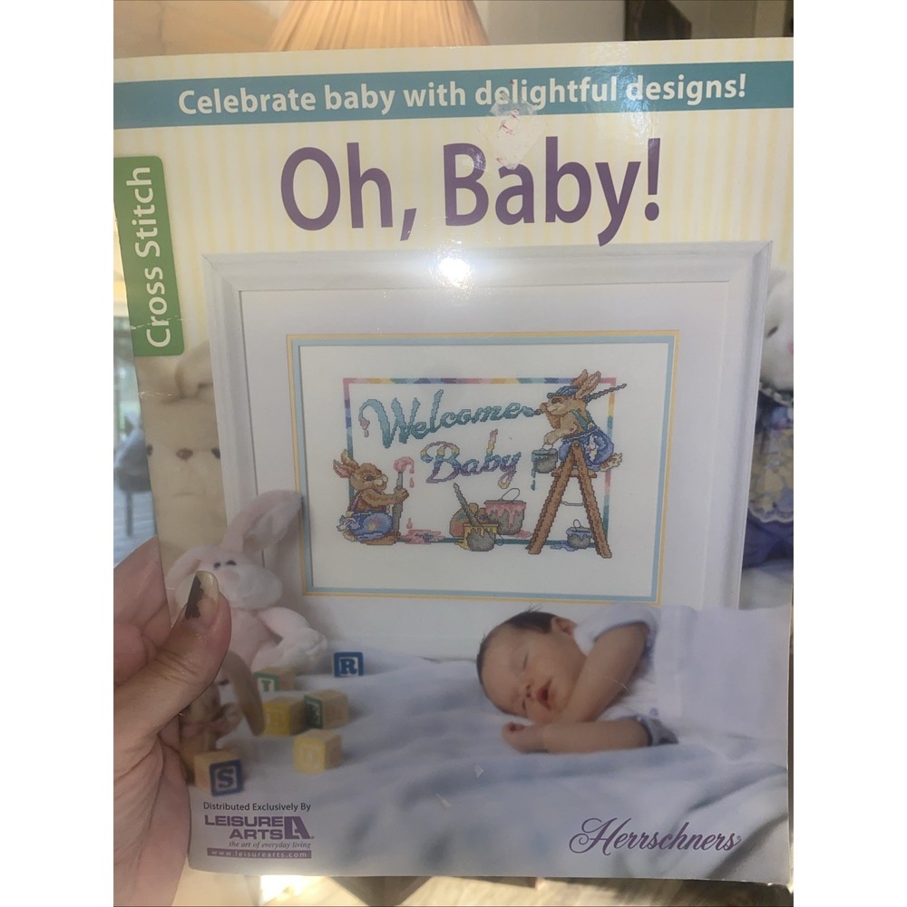 Leisure Arts Oh Baby Counted Cross Stitch Pattern Book Herrschners Nursery Decor